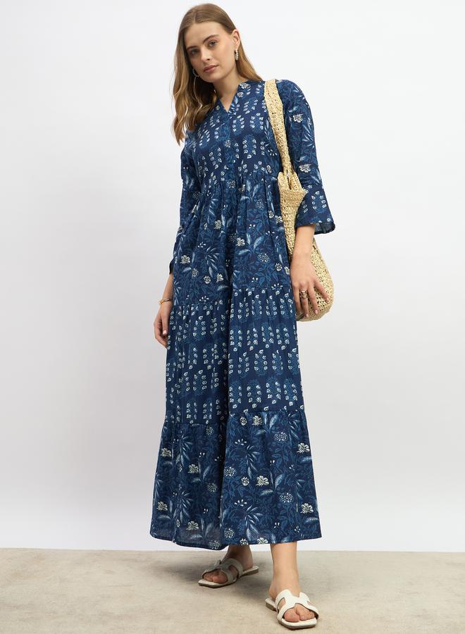 Styli Floral Print Tiered Maxi Dress - Image 1