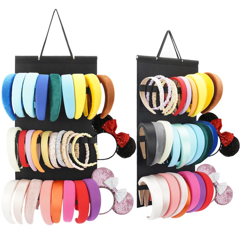 JOYMOMO JOYMOMO Hanging Headband Holder For GirlsFelt Headband Organizer Headband Storage Holder Organizer For Headband Without Headbands Black 