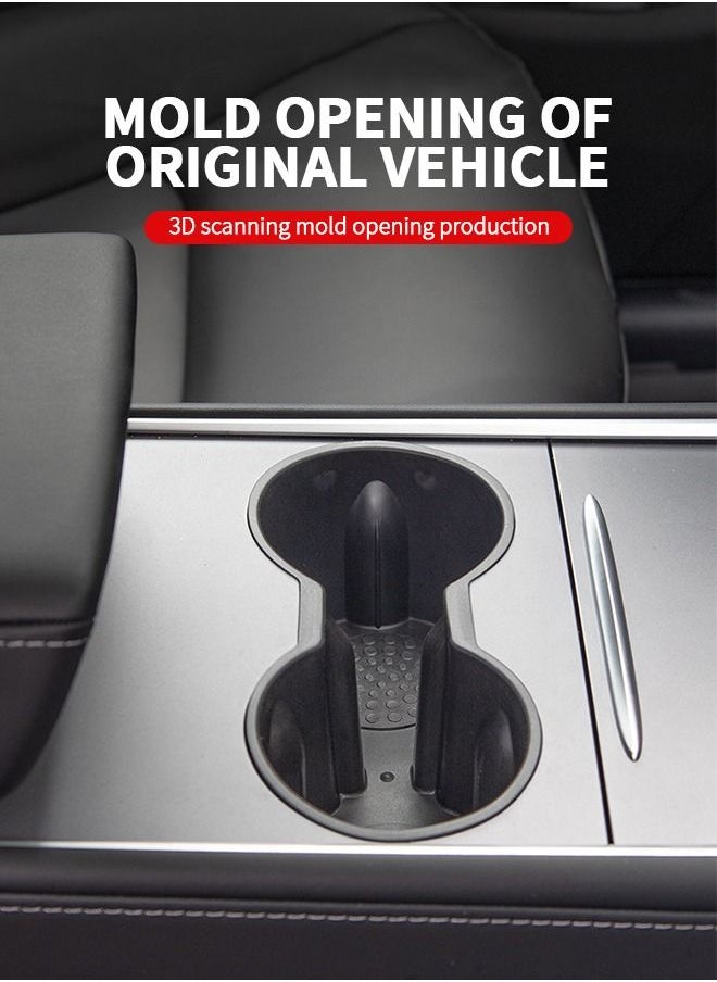 GROIC - Tesla Cup Holder Insert for Tesla Model 3 Model Y,  Center Console Cup Holder Insert FIT New Center Console Accessories Slot Slip Limit Clip Cup Holder Insert - Image 1