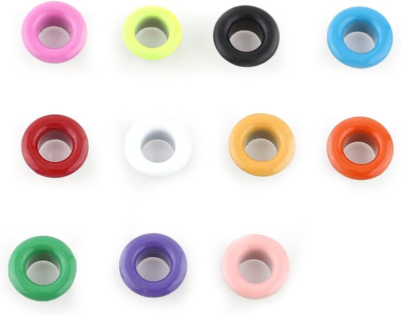 klarako Eyelet Grommets, 100 Sets Colorful Round DIY Grommets Washers for Leather Canvas Clothes Belts Shoes Crafts(Colorized) - Image 2