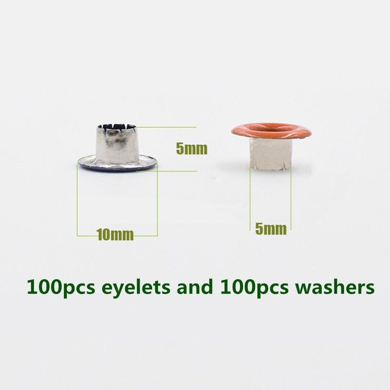 klarako Eyelet Grommets, 100 Sets Colorful Round DIY Grommets Washers for Leather Canvas Clothes Belts Shoes Crafts(Colorized) - Image 5