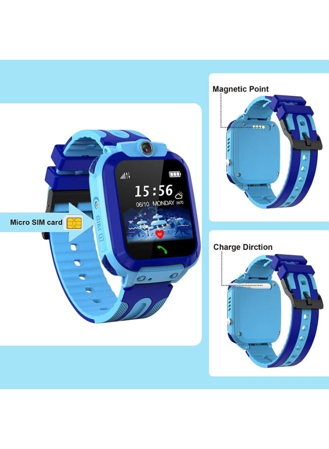 نابي ساعة نابي للأطفال من سن 3 إلى 12 عامًا، شاشة تعمل باللمس، كاميرا دردشة صوتية، عمر بطارية طويل، مقاومة للماء، أفضل هدية للأطفال، ساعة ذكية للأولاد والبنات (أزرق) - Image 3