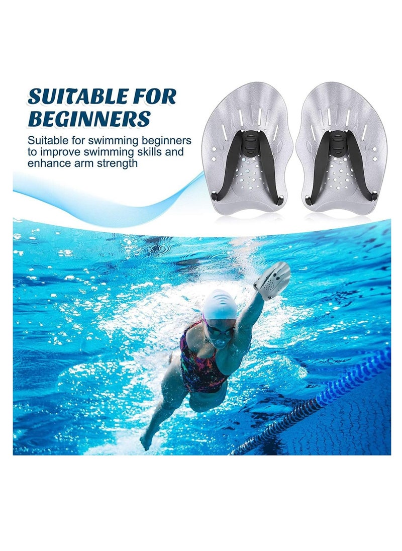 FengSVMA 2 Pair Swim Paddles Hand, Swim Training Paddles Hand, Swim Paddles Hand with Adjustable Straps, Swimming Hand Paddles Professional Swimming Accessories for Women, Men and Children  - Image 2