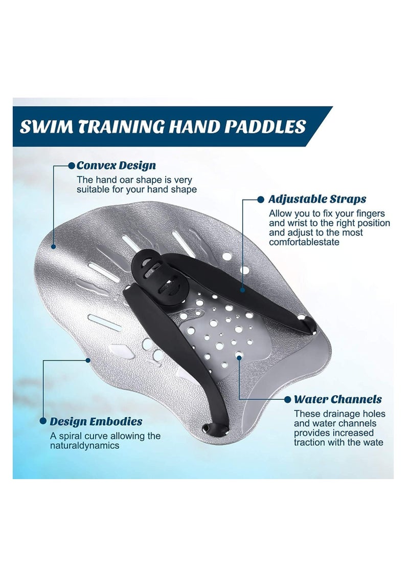 FengSVMA 2 Pair Swim Paddles Hand, Swim Training Paddles Hand, Swim Paddles Hand with Adjustable Straps, Swimming Hand Paddles Professional Swimming Accessories for Women, Men and Children  - Image 4
