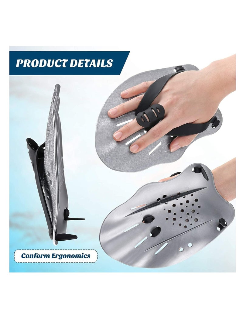 FengSVMA 2 Pair Swim Paddles Hand, Swim Training Paddles Hand, Swim Paddles Hand with Adjustable Straps, Swimming Hand Paddles Professional Swimming Accessories for Women, Men and Children  - Image 5