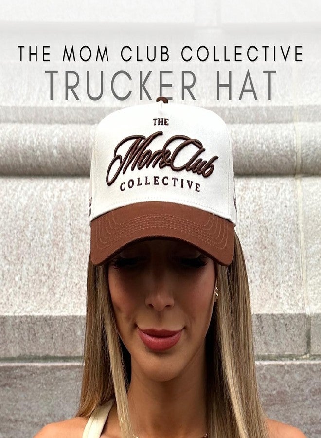 Citrusy Boutique Vintage Trucker Hat | Mom and Dad Hats | Country Trucker Hats | Trendy Baseball Snapback | Two Tone Cotton Embroidered Cap (Cotton, Mom Club | Brown) - Image 4