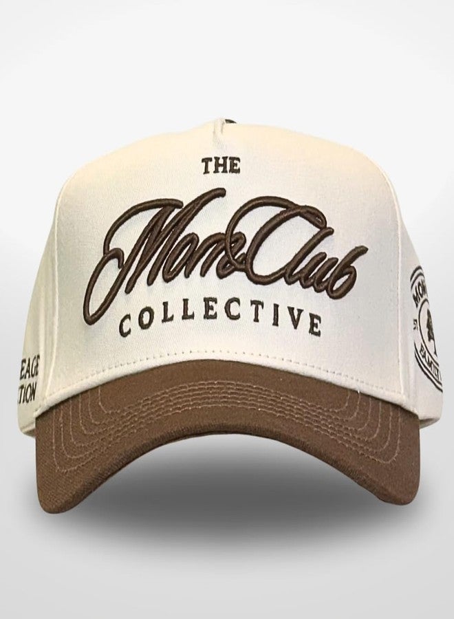 Citrusy Boutique Vintage Trucker Hat | Mom and Dad Hats | Country Trucker Hats | Trendy Baseball Snapback | Two Tone Cotton Embroidered Cap (Cotton, Mom Club | Brown) - Image 2