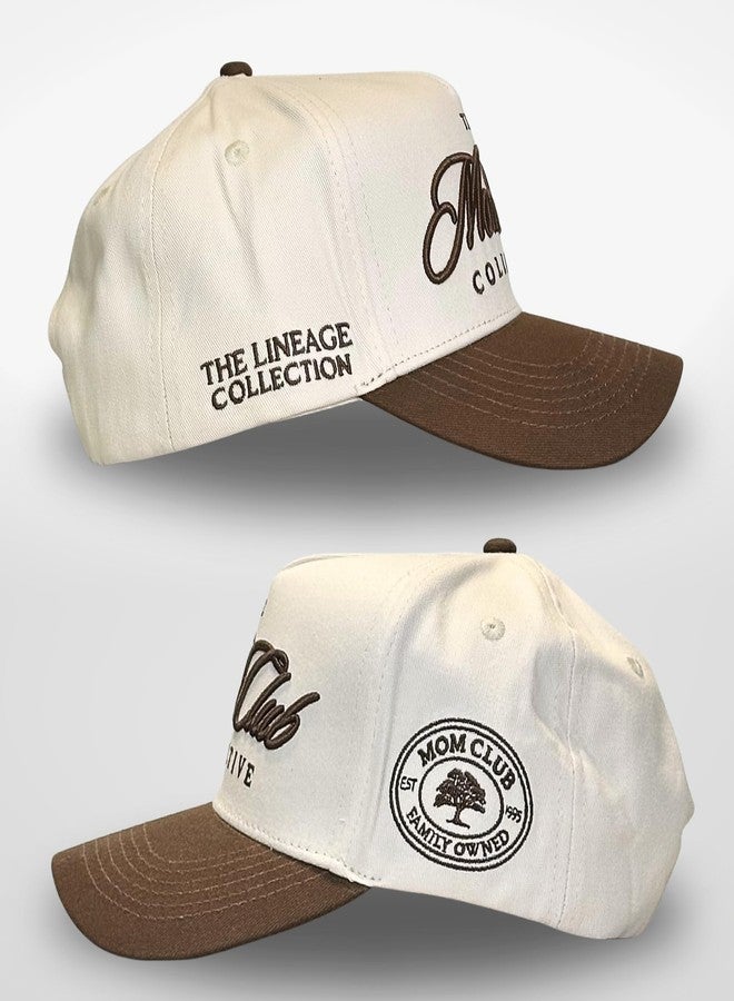 Citrusy Boutique Vintage Trucker Hat | Mom and Dad Hats | Country Trucker Hats | Trendy Baseball Snapback | Two Tone Cotton Embroidered Cap (Cotton, Mom Club | Brown) - Image 3