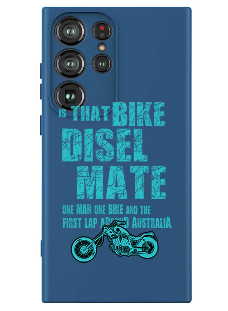 Theodor Protective Slim Fit Case Liquid Silicone Cover with Full Body Protection Anti-Scratch Shockproof Case For Samsung Galaxy S24 Ultra (Blue) - Bike diesel mate - Image 1