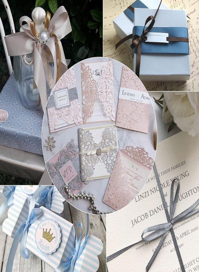 Delite Ribbons شريط ساتان مزدوج الوجه (عرض 0.25 بوصة، طول 45 متر) للأعمال اليدوية، تغليف الهدايا، صنع فيونكات يدوية، خياطة هدايا عيد الميلاد وبطاقات الدعوة (بني) - Image 3