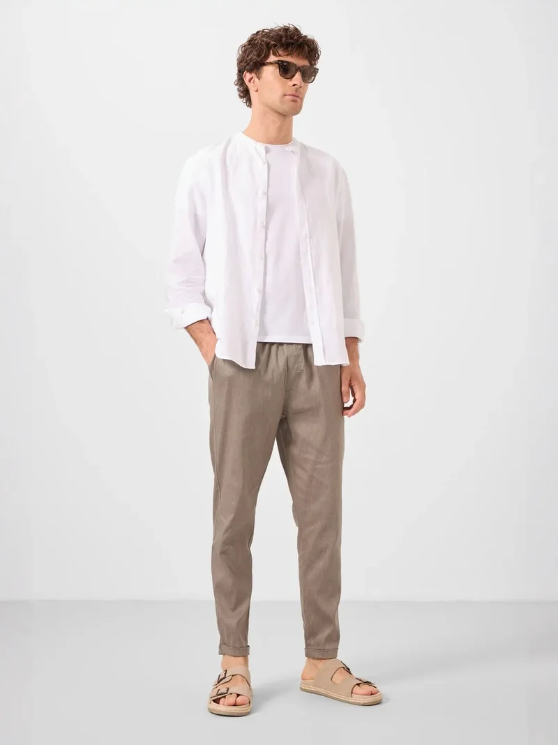 تومي لايف TOMMY Men's Straight-leg Gabardine Chinos