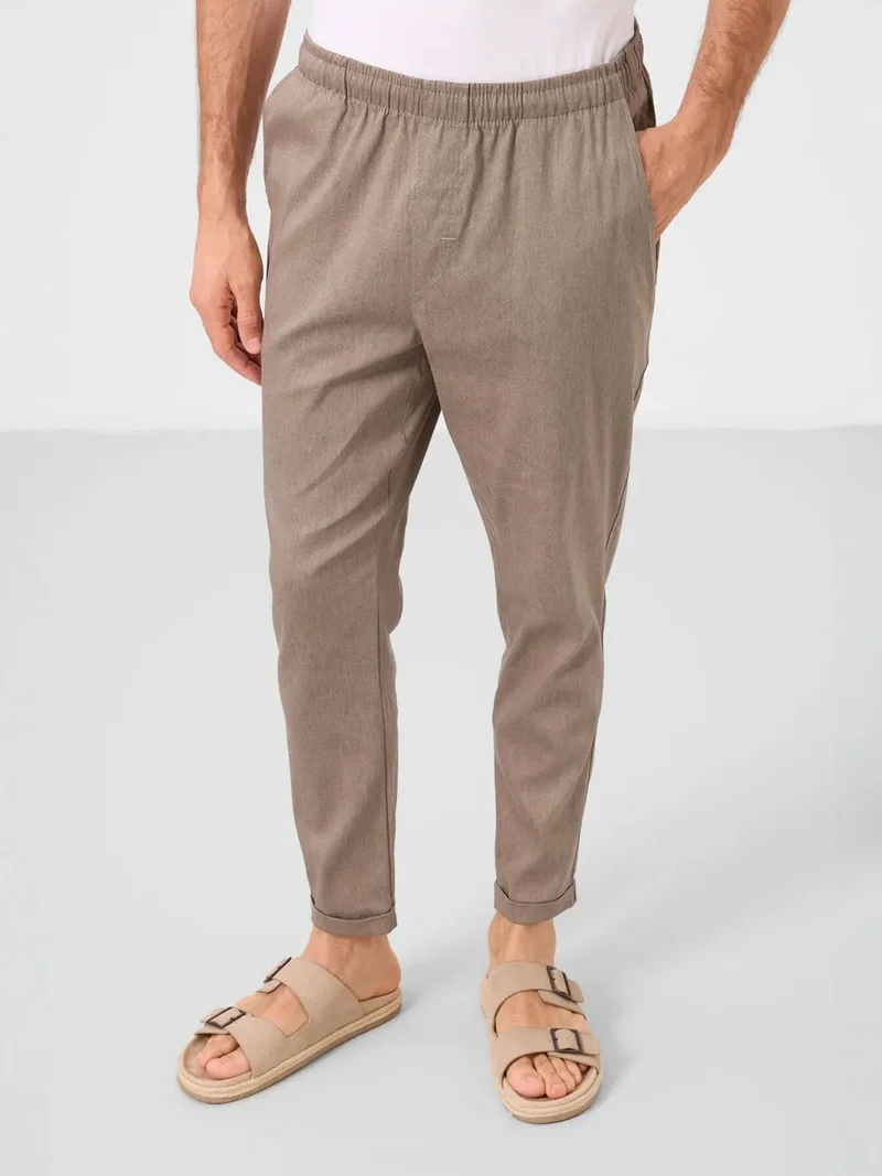 تومي لايف TOMMY Men's Straight-leg Gabardine Chinos