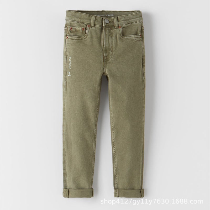 New 2022 Multi-Color High Waist Boys' Jeans Comfortable Skin-Friendly Loose Breathable All-Match Fashion High Street - Image 2