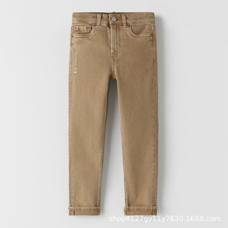 New 2022 Multi-Color High Waist Boys' Jeans Comfortable Skin-Friendly Loose Breathable All-Match Fashion High Street - Image 1