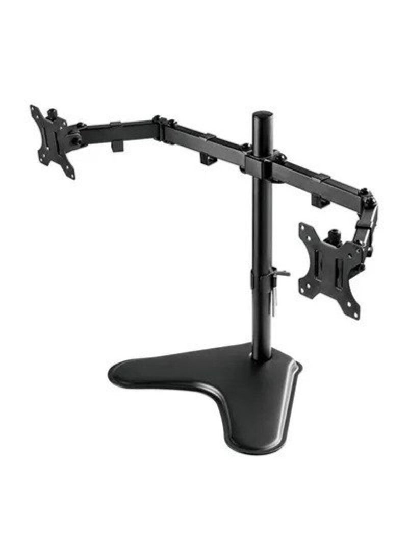 Dual Arm Monitor Floor Mount Black