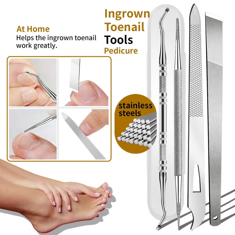 EBEWANLI Ingrown Toenail Removal Kit, 6PCS Stainless Steel Toe Nail Kit, Straight Edge Oblique and Curved Slanted Nail Clippers Cutters for Ingrown Nails, Professional Pedicure Tool at Home - Image 5