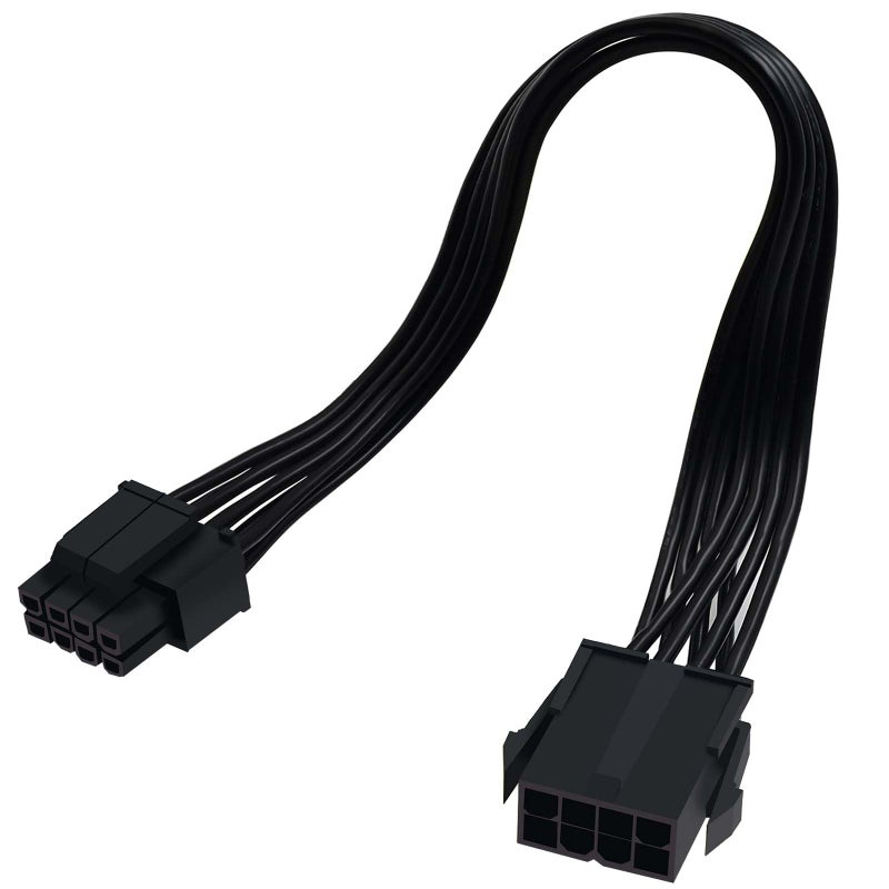 COMeap (2-Pack) CPU 8 Pin Extension Cable, Motherboard ATX CPU 8 Pin (4+4) Male to Female Adapter for Power Supply PSUs 9.5-inch(24cm) - Image 1
