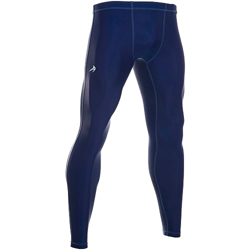 CompressionZ Men's Compression Pants for Workout, Sports|Base Layer Running Tights Leggings (Navy, Medium) - Image 1