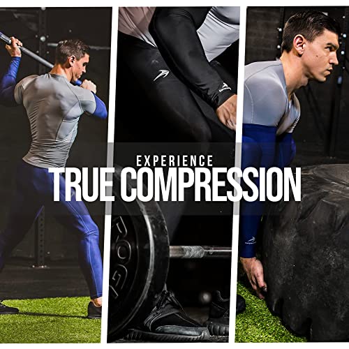 CompressionZ Men's Compression Pants for Workout, Sports|Base Layer Running Tights Leggings (Navy, Medium) - Image 4