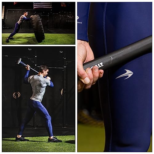 CompressionZ Men's Compression Pants for Workout, Sports|Base Layer Running Tights Leggings (Navy, Medium) - Image 3