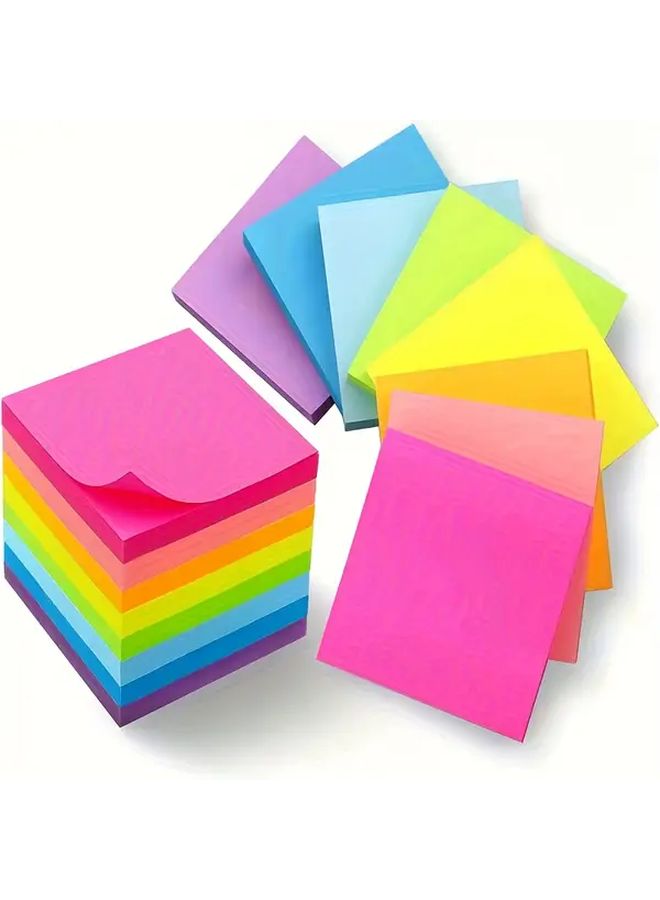 Neon Fluorescent Self Adhesive Sticky Note Set 300 Sheets For School Home Office Organization - Image 5