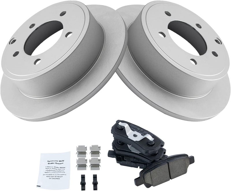 TRQ Rear Brake Pad & Rotor Set Ceramic G Coated Compatible with 2007-2017 Jeep Patriot Compass 2008-2014 Dodge Avenger Caliber 2011-2014 Chrysler 200 2007-2010 Sebring 2008-2017 Mitsubishi Lancer - Image 3