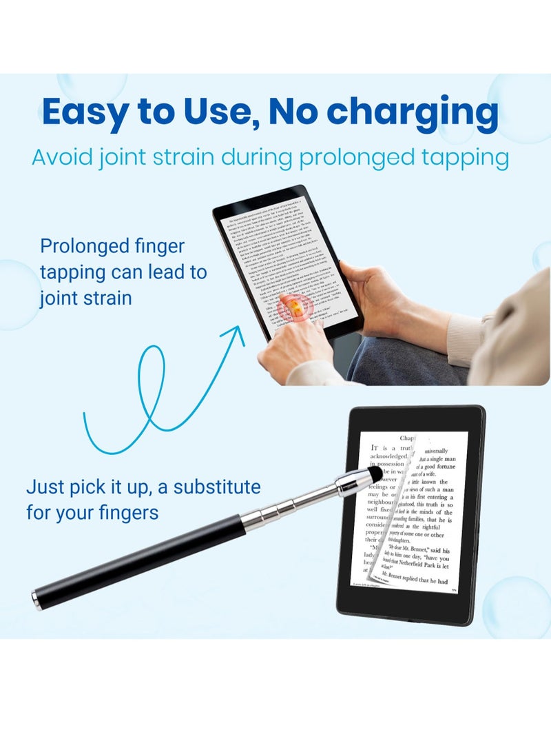 Excefore Page Turner for Kindle Paperwhite Oasis Reading, Kindle Clicker Expandable Pen for eBook, E-Reader Remote Control Page Turner for iPad, and More Touchscreen - Image 3