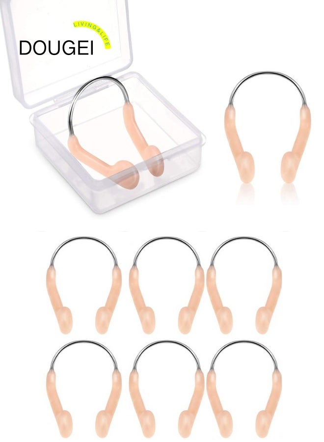 DOUGEI 8 Pieces Silicone Nose Plugs Swimming Nose Clips Training Swimmer Protector with Steel for Adults Competition Using - Image 1