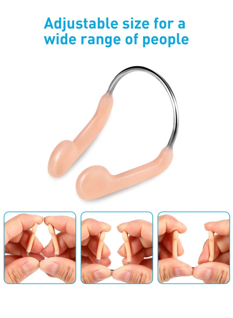 DOUGEI 8 Pieces Silicone Nose Plugs Swimming Nose Clips Training Swimmer Protector with Steel for Adults Competition Using - Image 3