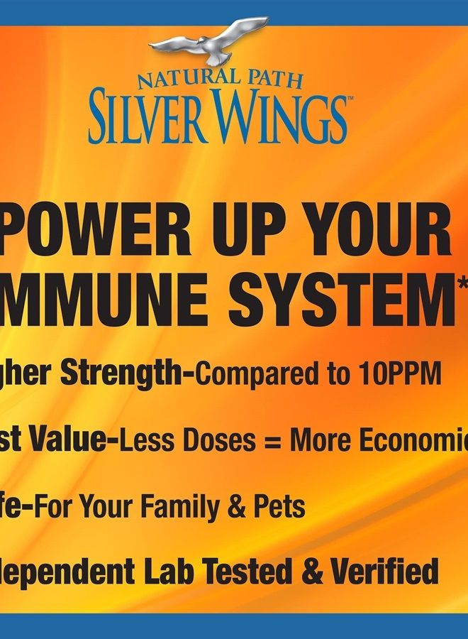 Natural Path Silver Wings مكمل معدني غذائي، فضة غروية، 500 جزء في المليون، 4 أونصات سائلة / 120 مل - Image 4