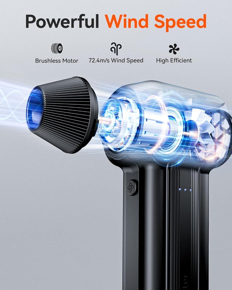 WOLFBOX MegaFlow60 Cordless Electric Blower with 110,000 RPM Power and 5 Nozzles - Image 2