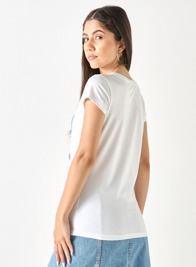 SP Characters Mickey Mouse Print T-shirt with Crew Neck and Short Sleeves - Image 3