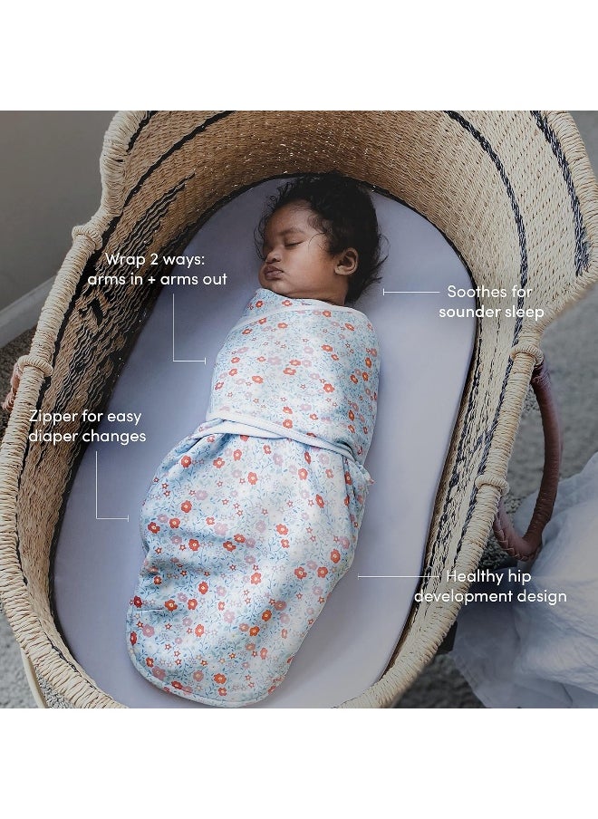 aden + anais aden + anais Essentials Easy Wrap Swaddle, Cotton Knit Baby Wrap, Newborn Wearable Swaddle Sleep Sack  - Image 2