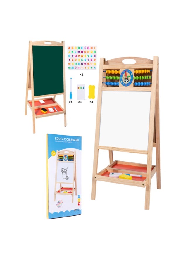 Factory Price لوحة إيسيل خشبية مغناطيسية مزدوجة الجوانب بسعر المصنع للأطفال مع ملحقات - 86 سم × 43.7 سم × 41 سم - Image 1