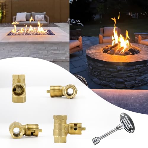 Himaweek 1/2 Inch Straight Gas Key Valve Kit for Fire Pit Fireplace with Flange and 3 Inches Key, Chromed (1/2'' Kit) - Image 4