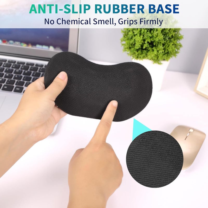 TIDALSOIL Wrist Rest for Computer Keyboard and Mouse Pad Set - Ergonomic Memory Foam with Non-Slip Base - Black, 2-Piece - Image 4