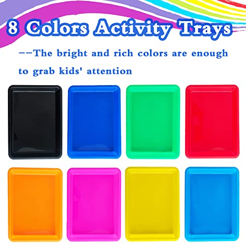 Bvrbaory 10 Pack Plastic Art Trays: 8 Color Sensory Trays for Kids Crafts & DIY Projects - Image 4