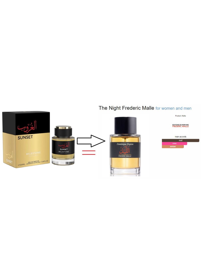 Milestone™ - SUNSET EAU DE PARFUM FOR UNISEX - 100ML( The Night BY Frederic Malle ) - Image 1