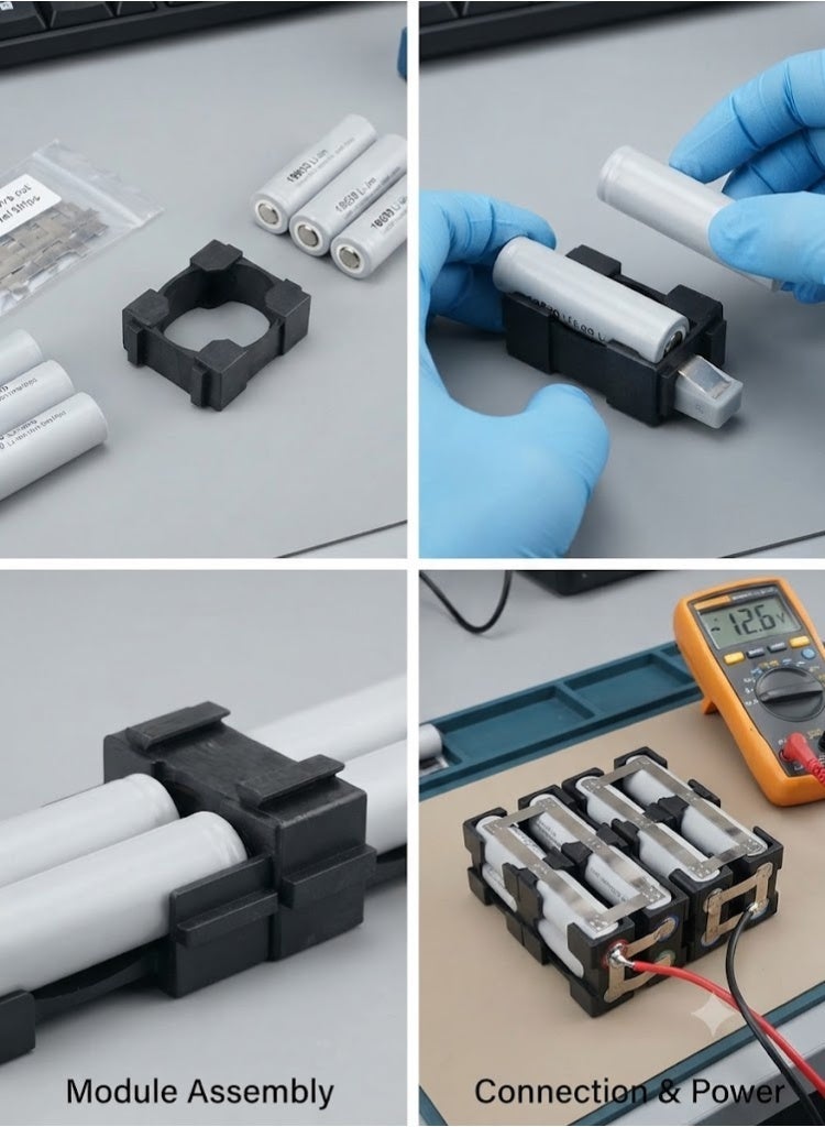 KNP 18650 Battery Spacer Holder, Single Cell Holder for Lithium-Ion Battery Pack Assembly - Image 2