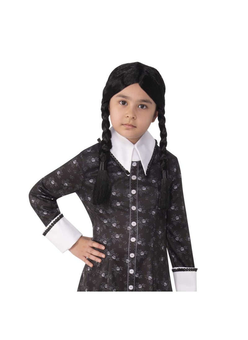 Rubies - Official Licensed Wednesday Addams Fancy Dress for Girls 7-8 Years, Theme Party, Roleplay, Dress-Up and Halloween Child Costume - Image 1