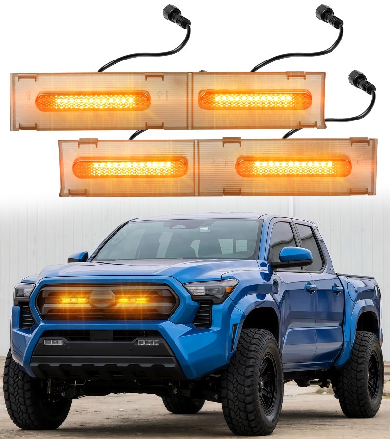 NEOXIST Direct-Snap LED Grill Lights for 2024 2025 2026 Toyota Tacoma Raptor Lights Front Grille Light Bar 4th Gen Tacoma Accessories (Amber, SR SR5 Only) - Image 1