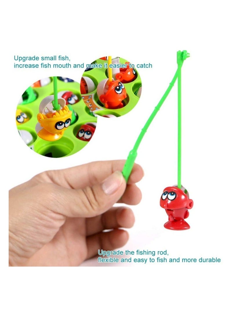 TOY GARDEN Fishing Game Toys Multi Color Puzzle Children's Family Fishing Set Educational Toys Fishing Game Set  Rotating Board with Music, Includes 45 Fish and 5 Fishing Poles, toys gift - Image 2