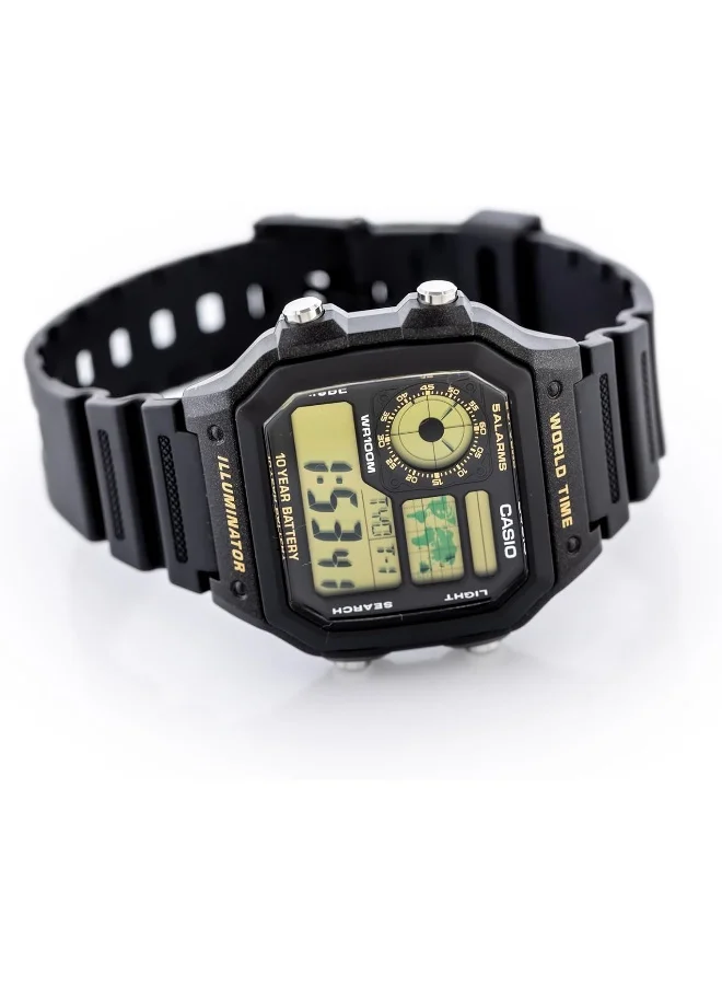 كاسيو Men's Casio Men's Watch - AE-1200WH-1BVDF Grey Dial, Black Band للرجال