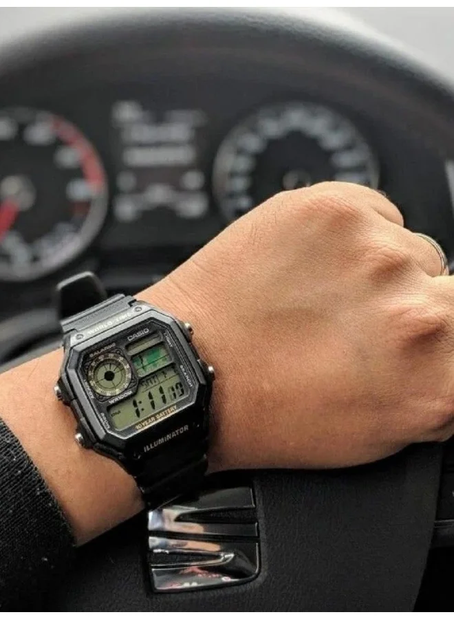 كاسيو Men's Casio Men's Watch - AE-1200WH-1BVDF Grey Dial, Black Band للرجال