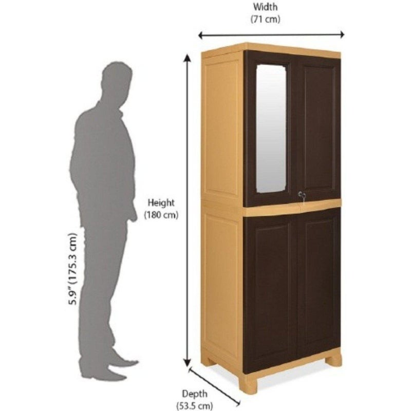 NILKAMAL Nilkamal Freedom Big 1 FB1M Plastic Big Mirror Cabinet for Storage3Years WarrantySpace Clothes OrganizerShelvesCupboardWardrobeLiving RoomAdult Kidsfor Home KitchenOffice  - Image 3