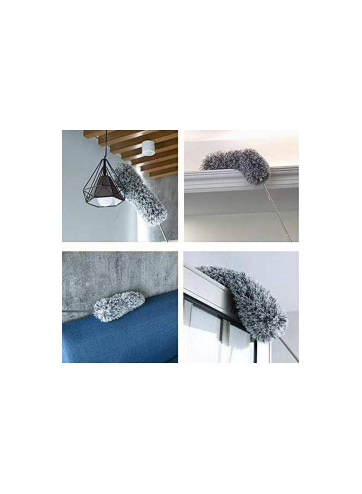 Telescopic Feather Duster – Stainless Steel Extendable Handle with Washable & Bendable Microfiber Head Perfect for cleaning high ceiling fans, curtains, cobwebs, and cars easily — no ladder needed. (Available in multiple colors) - Image 3