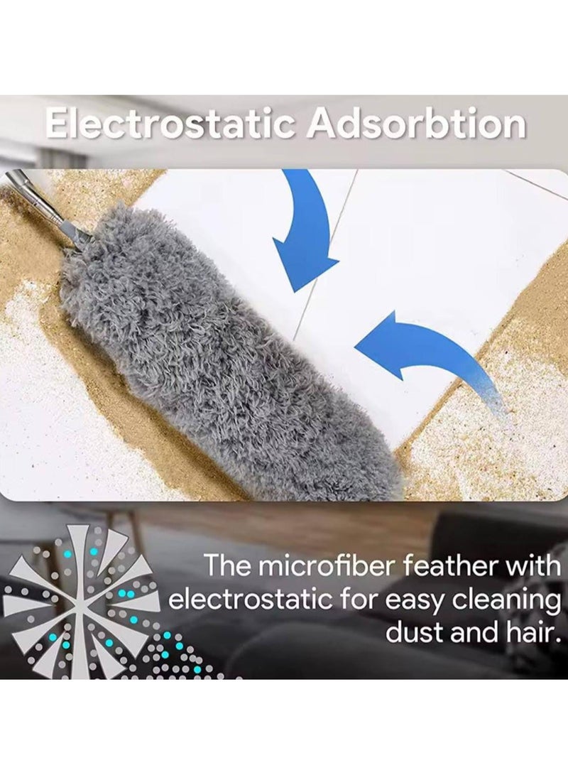 Telescopic Feather Duster – Stainless Steel Extendable Handle with Washable & Bendable Microfiber Head Perfect for cleaning high ceiling fans, curtains, cobwebs, and cars easily — no ladder needed. (Available in multiple colors) - Image 5