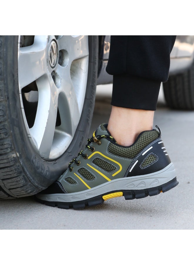 Men's steel-toe safety shoes, lightweight and comfortable, puncture-proof and slip-resistant, wear-resistant and durable, comfortable for long periods of standing, lightweight and breathable, work shoes that can also be worn as fashionable athletic shoes. - Image 5