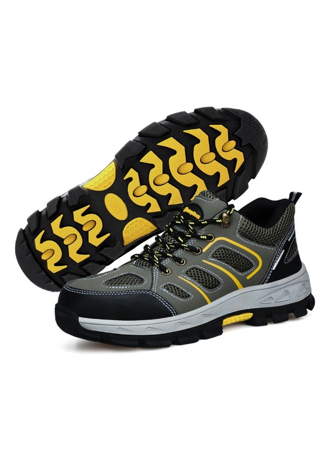 Men's steel-toe safety shoes, lightweight and comfortable, puncture-proof and slip-resistant, wear-resistant and durable, comfortable for long periods of standing, lightweight and breathable, work shoes that can also be worn as fashionable athletic shoes. - Image 2