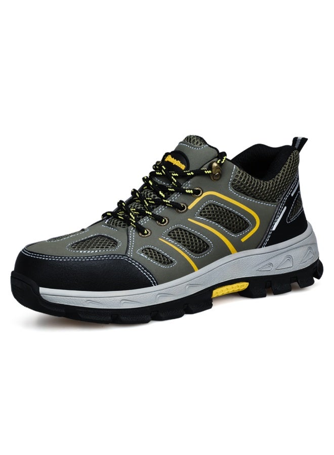 Men's steel-toe safety shoes, lightweight and comfortable, puncture-proof and slip-resistant, wear-resistant and durable, comfortable for long periods of standing, lightweight and breathable, work shoes that can also be worn as fashionable athletic shoes. - Image 1